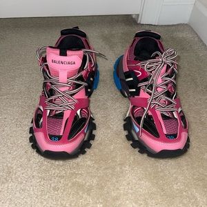 Womens Balenciaga Track Pink Blue Sneakers